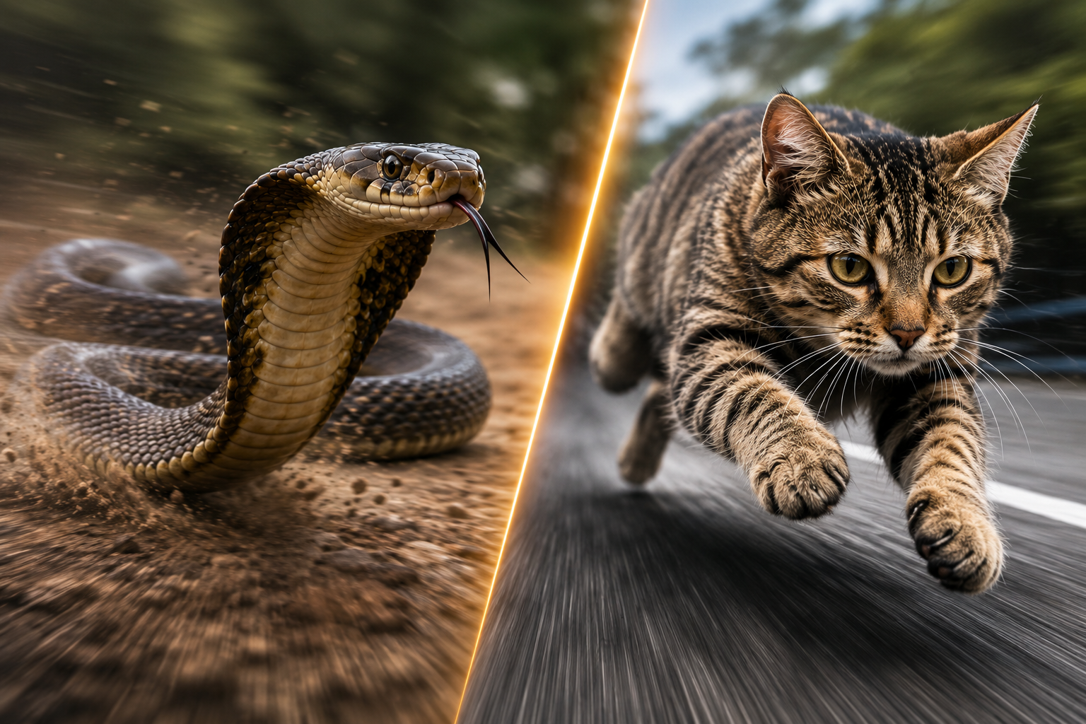 COBRA OU GATO: AFINAL, QUEM É MAIS RÁPIDO?