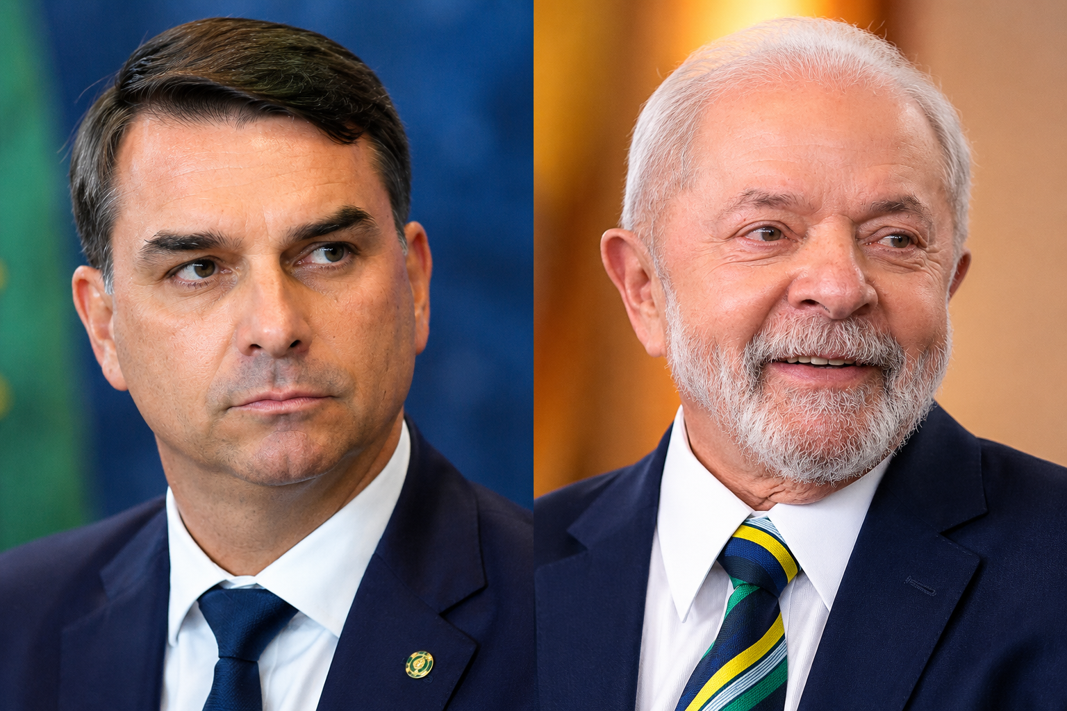 ATLAS/BLOOMBERG: FLÁVIO BOLSONARO CAI SEIS PONTOS E LULA ABRE VANTAGEM EM CENÁRIO PARA 2026