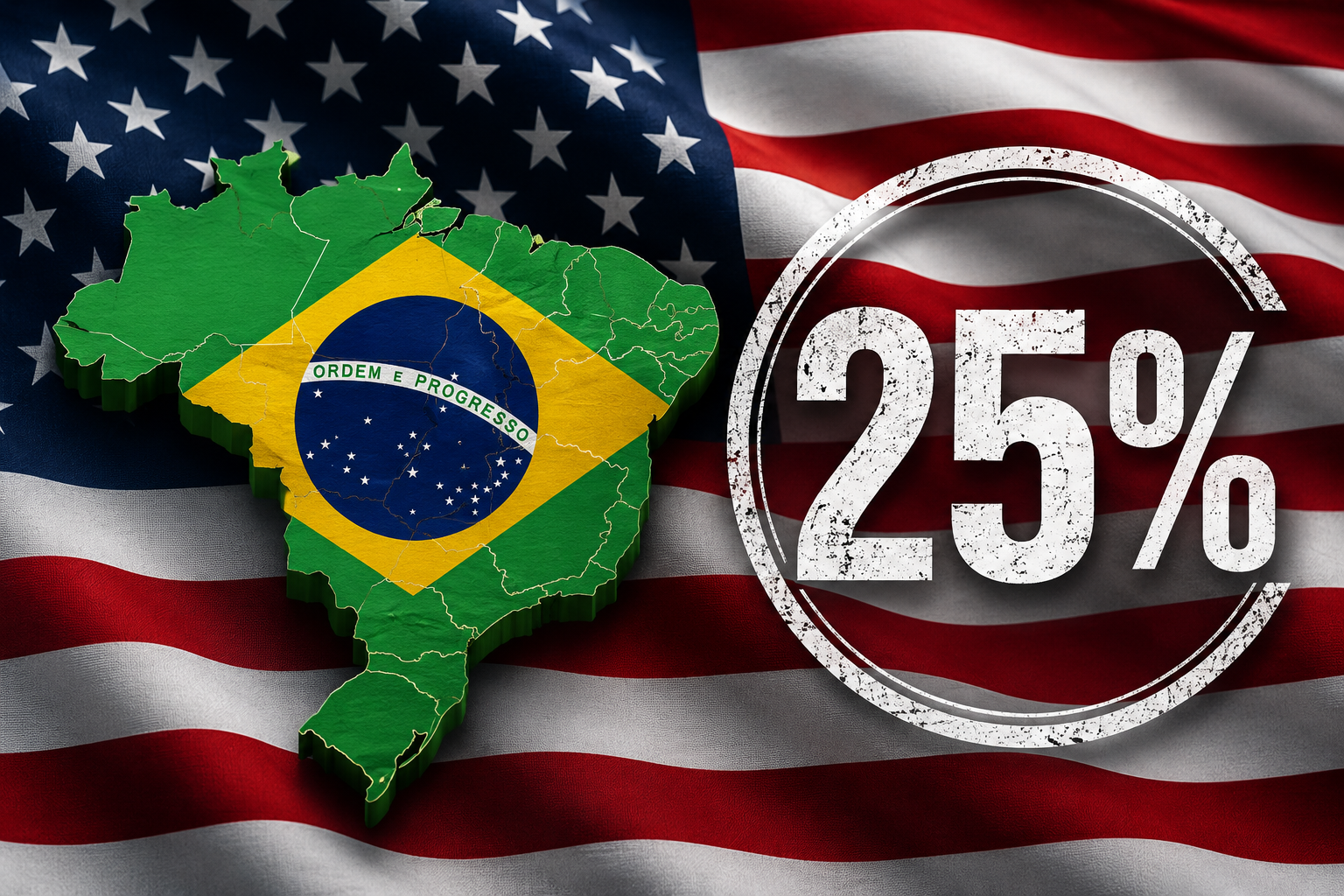 TARIFAÇO DOS EUA ATINGIRÁ 18% DAS EXPORTAÇÕES BRASILEIRAS, CERCA DE US$ 7,4 BILHÕES