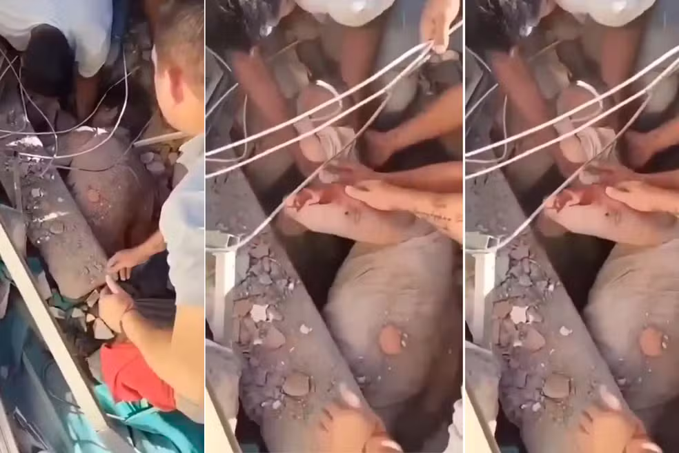 VÍDEO: BEBÊ DE 6 MESES E MÃE SÃO RESGATADOS COM VIDA DOS ESCOMBROS APÓS TERREMOTO NA COLÔMBIA