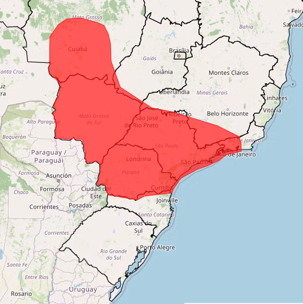 INMET EMITE ALERTA VERMELHO PARA ONDA DE CALOR NO CENTRO-SUL
